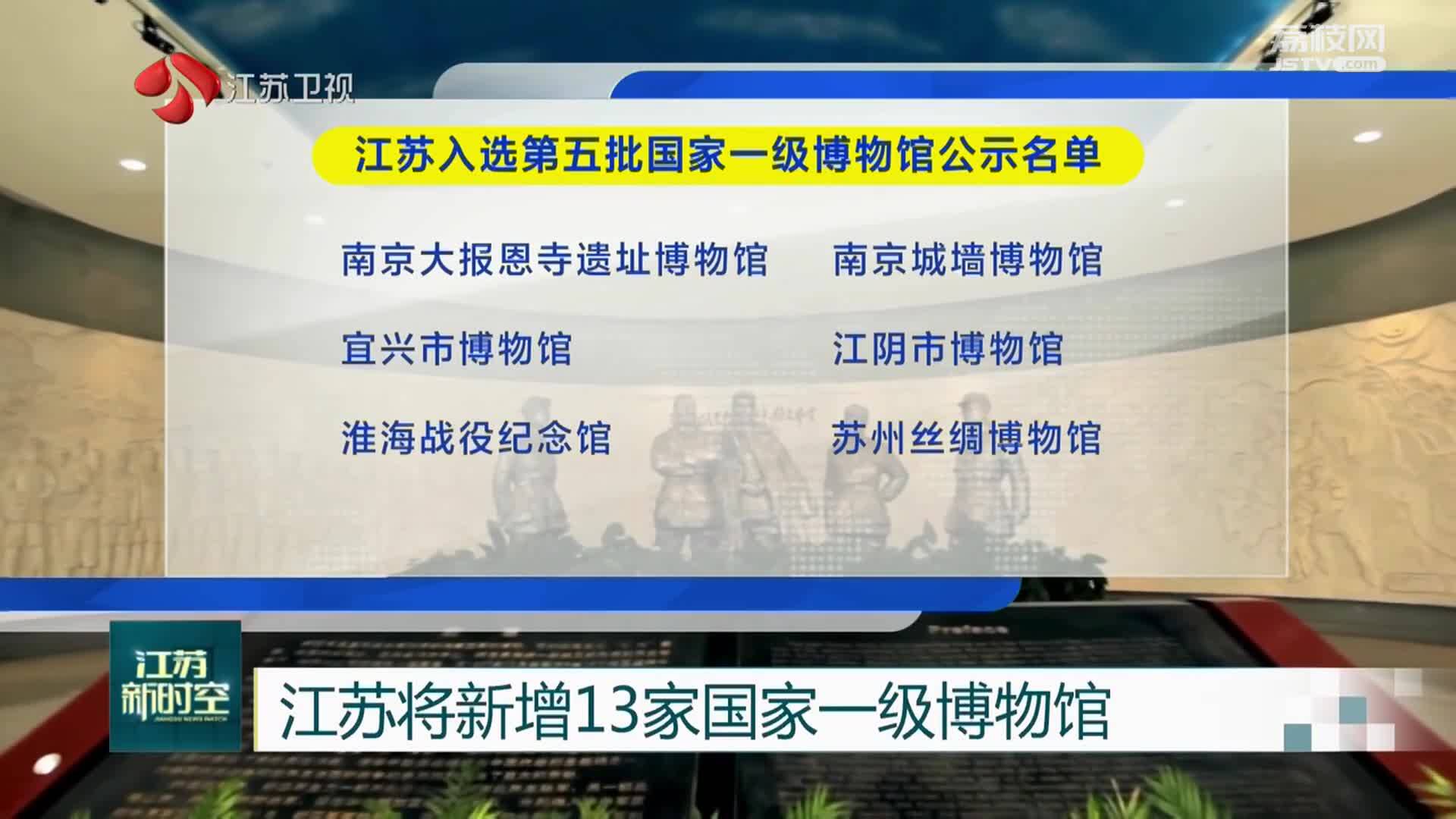 江苏将新增13家国家一级博物馆
