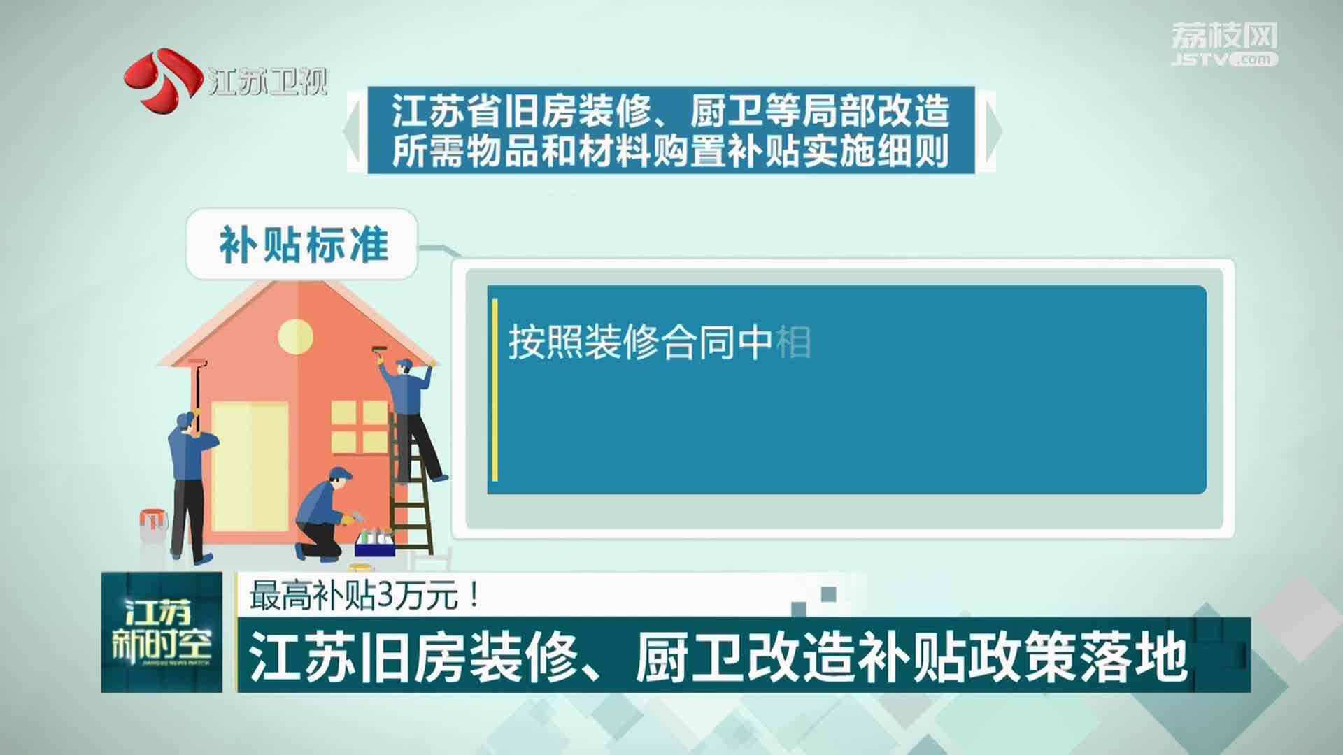 最高补贴3万元！ 江苏旧房装修、厨卫改造补贴政策落地